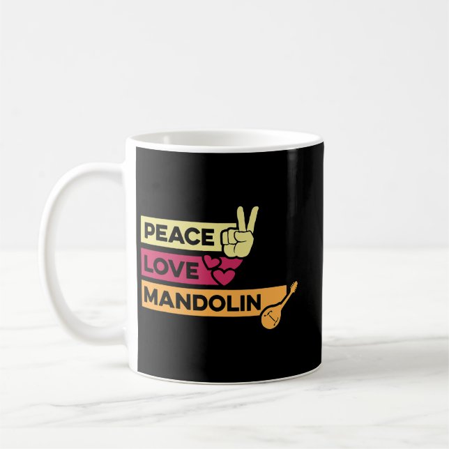 Mandolin Lover Peace Liebe Mandolin Maestro Kaffeetasse (Links)