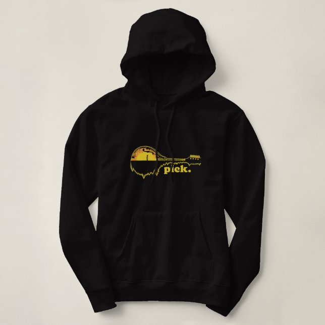 Mandolin Lover Pick Mandolin Trees Reflection 80er Hoodie (Design vorne)