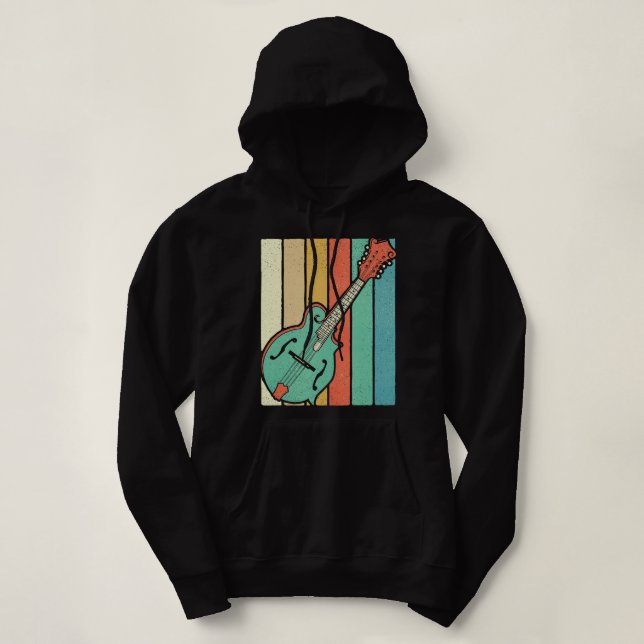 Mandolin Lover Player Funky Retro Bluegrass Mandol Hoodie (Design vorne)