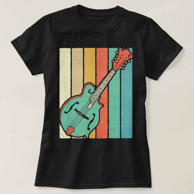 Mandolin Lover Player Funky Retro Bluegrass Mandol T-Shirt (Design vorne)