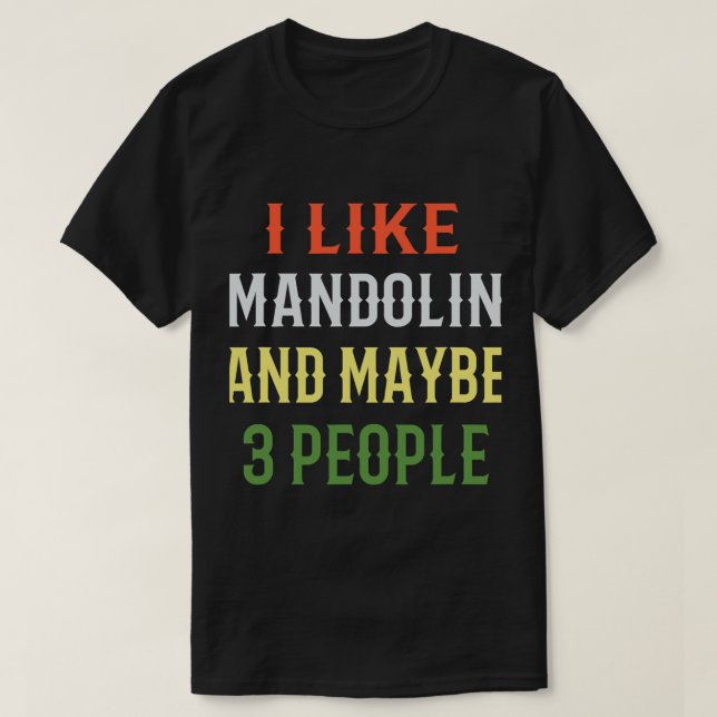Mandolin Lover Retro Mandolin Design. Ich mag Mand T-Shirt (Design vorne)