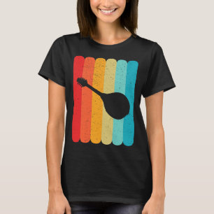 Mandolin Lover Silhouette Retro Vintag Lines 70er T-Shirt