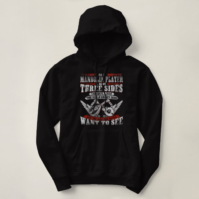 Mandolin Lover Trees Moon Night Reflection 80er Re Hoodie (Design vorne)