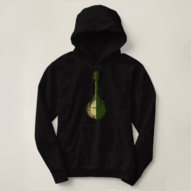 Mandolin Lover Trees Reflection 80er Retro Outdoor Hoodie (Design vorne)