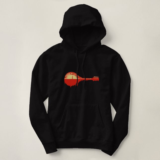 Mandolin Lover Trereflection 80er Retro Minimali Hoodie (Design vorne)