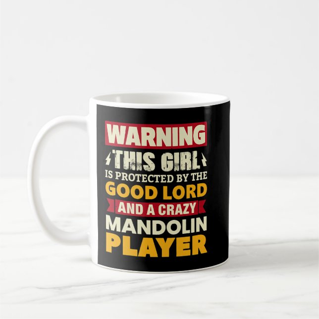 Mandolin Lover Womens Warning Girl wird von Kaffeetasse (Links)