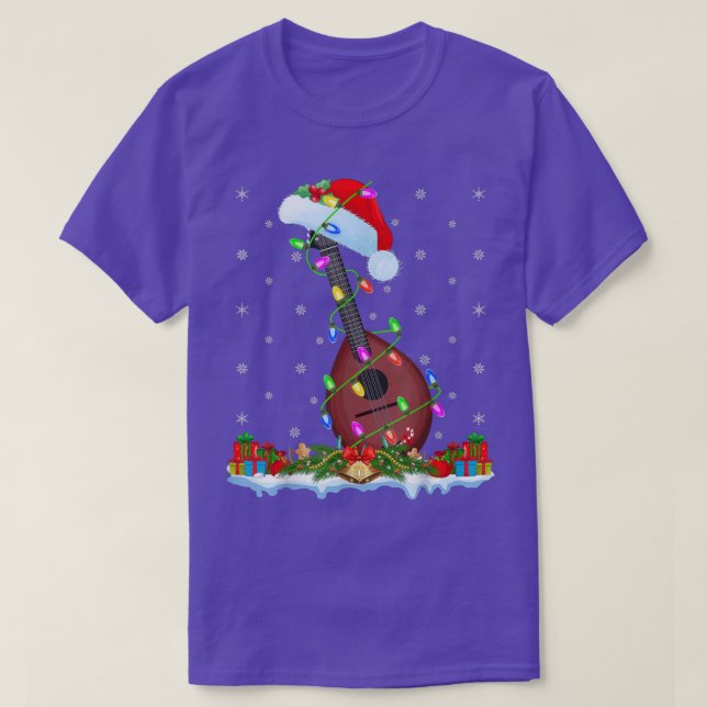 Mandolin Music Lover Matching Santa Hat Mandolin C T-Shirt (Design vorne)