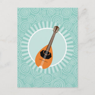 Mandolin-Spaß Türkis-Swirled-Musik Postkarte
