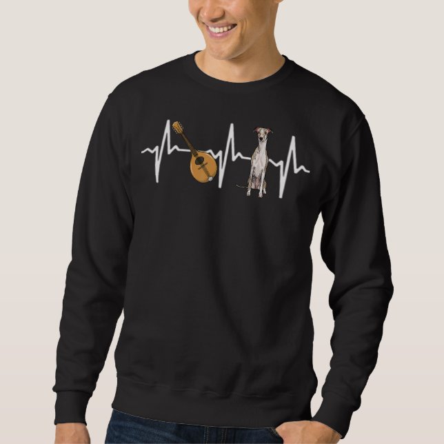 Mandolin Whippet Heartbeat Dog Sweatshirt (Vorderseite)