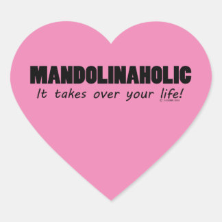 Mandolinaholic Life Heart Sticker