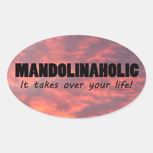 Mandolinaholic Life Oval Sticker (Vorderseite)
