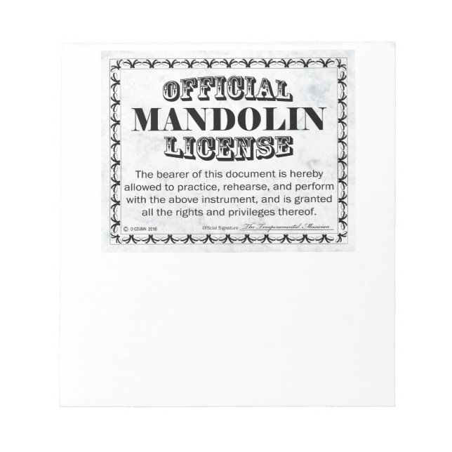 Mandoline Notizblock (Vorderseite)