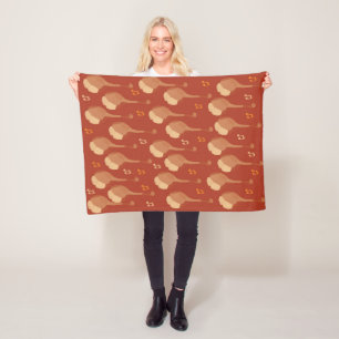 Mandolinen und Musiknoten Fleecedecke