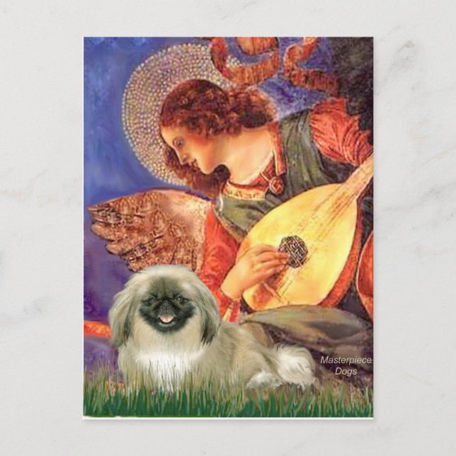 Mandolinenengel - Pekingese 1b Postkarte (Vorderseite)