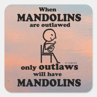 Mandolins-Sticker Quadratischer Aufkleber