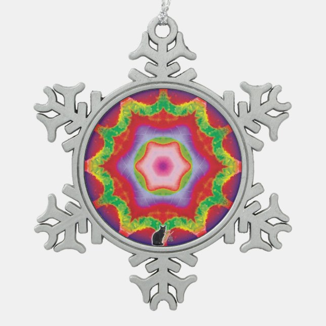 Mandril Kaleidoscope Snowflake Ornament (Vorderseite)