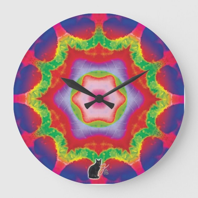 Mandril Kaleidoskop Große Wanduhr (Vorderseite)