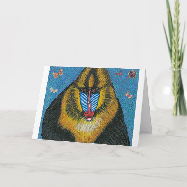 Mandrill Grußkarte Feiertagskarte (Vorderseite)