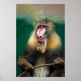 Mandrill Primat Portrait Poster