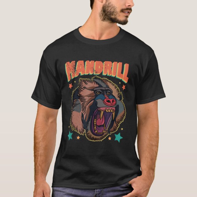 Mandrill Primats Africa Wildlife T-Shirt (Vorderseite)