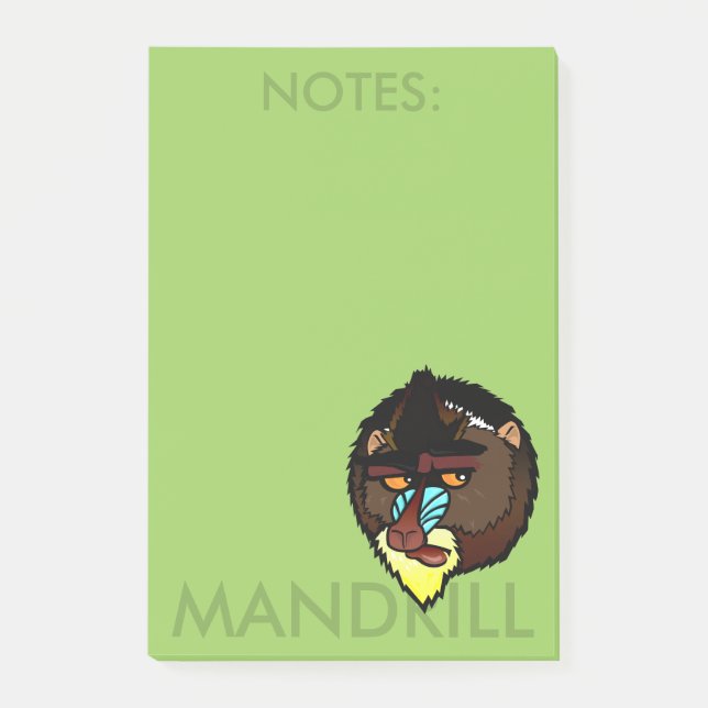 MANDRILL VERTICAL POST-IT NOTEPAD KLEBEZETTEL (Vorderseite)