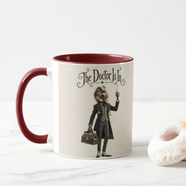 Mandrillearzt Tasse (Mit Donut)