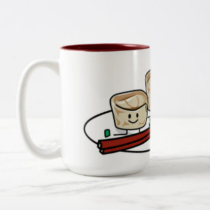 Mandu koreanisches Mehlkloß-dim sumfrühstück Zweifarbige Tasse