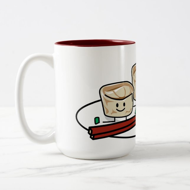 Mandu koreanisches Mehlkloß-dim sumfrühstück Zweifarbige Tasse (Links)