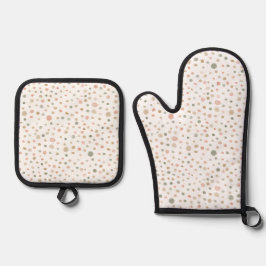 Mandy Confetti Watercolor Dots Ofenhandschuh & Topflappen-Set