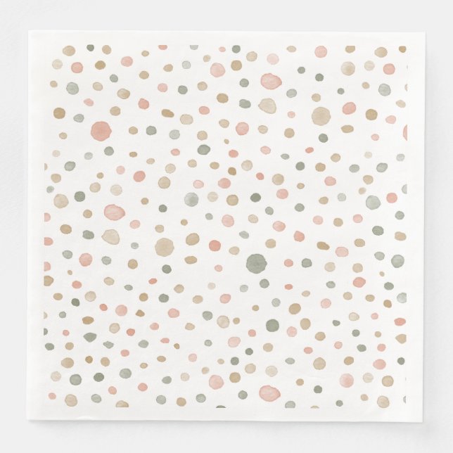 Mandy Confetti Watercolor Dots Paper Napkin Serviette (Vorderseite)