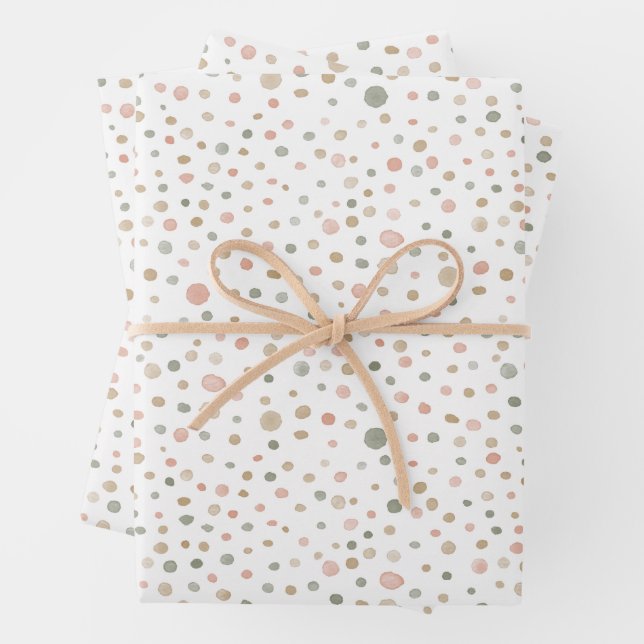 Mandy Confetti Watercolor Dots Wrapping Paper Geschenkpapier Set (Beispiel)