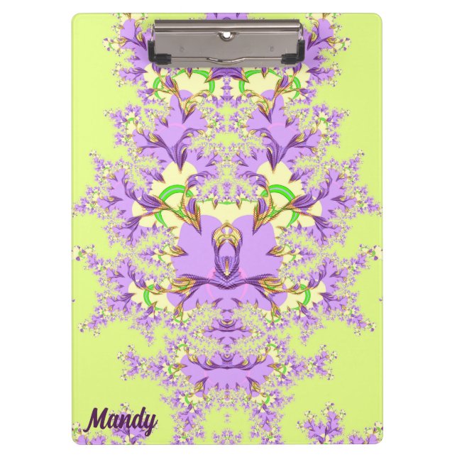 MANDY ~ Mauve, Gelb und Grün Klemmbrett (Vorderseite)
