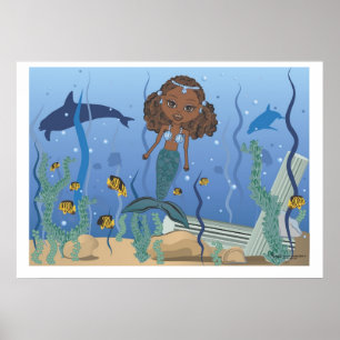 Mandy Mermaid auf See Poster