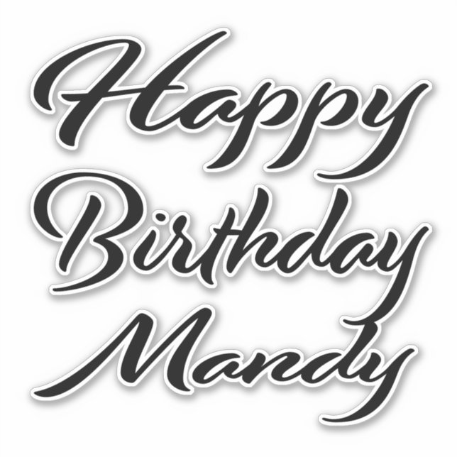 Mandy Name Vorname black Sticker Geburtstag (Vorderseite)