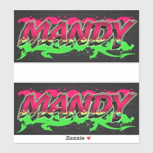 Mandy Vorname Name Graffiti Aufkleber Sticker (Blatt)