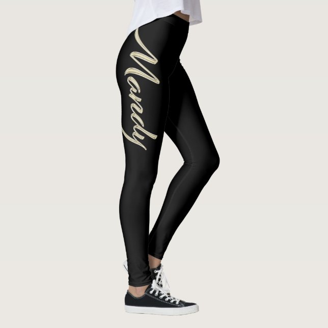 Mandy white gold Handwriting Hose Leggings (Rechts)