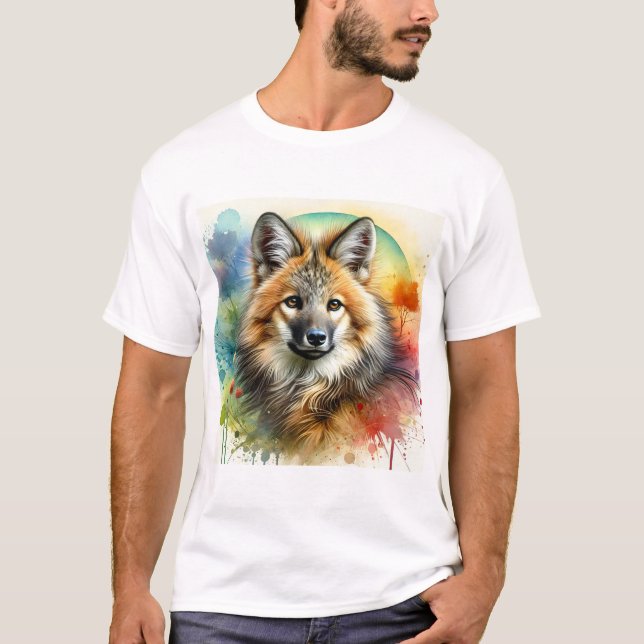Maned Wolf 210624AREF112 - Watercolor T-Shirt (Vorderseite)