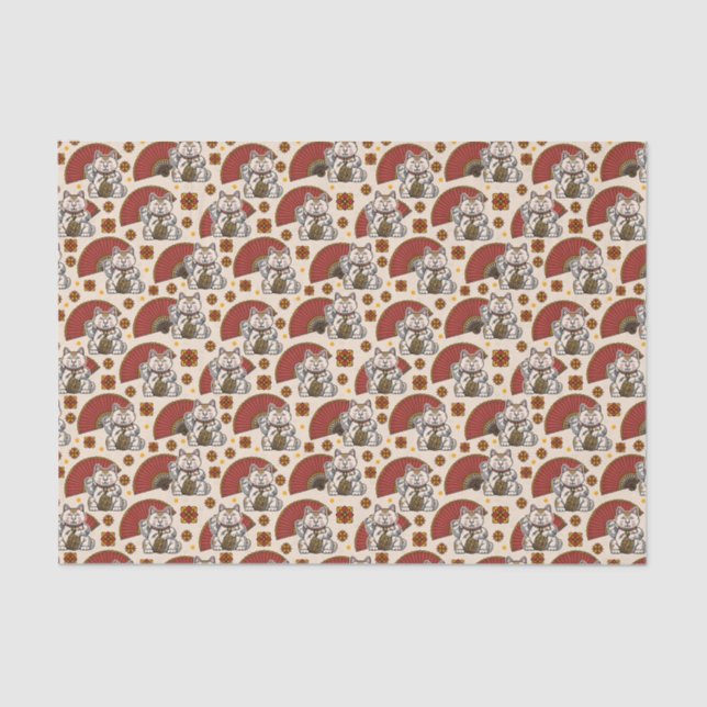 Maneki Neko Cat Seidenpapier (Vorderseite)
