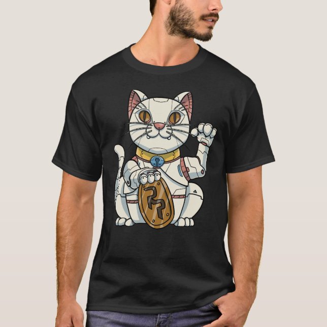 Maneki Neko Cat T-Shirt (Vorderseite)