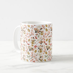 Maneki Neko-Garten-Tasse, Japanische Glückskatze-K Kaffeetasse