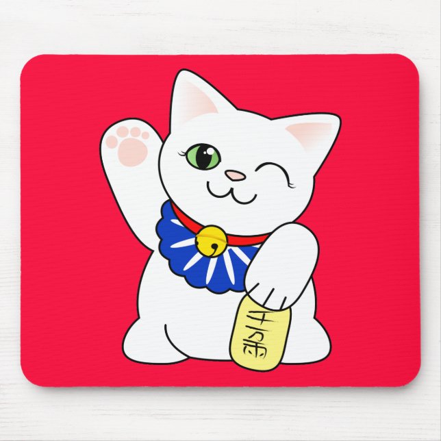 Maneki Neko glückliche Katze Mousepad (Vorne)