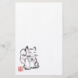 Maneki Neko glückliches Katzen-Briefpapier Briefpapier