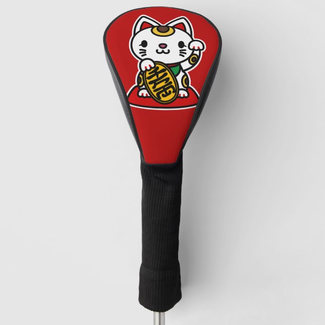 Maneki Neko (Glückskatze) Golf Headcover (Vorderseite)