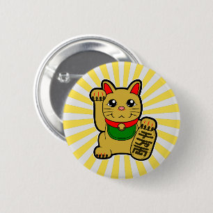 Maneki Neko: Golden Lucky Cat Button
