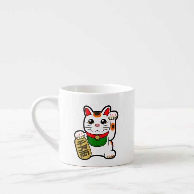 Maneki Neko: Japanisch Lucky Cat Espressotasse (Links)