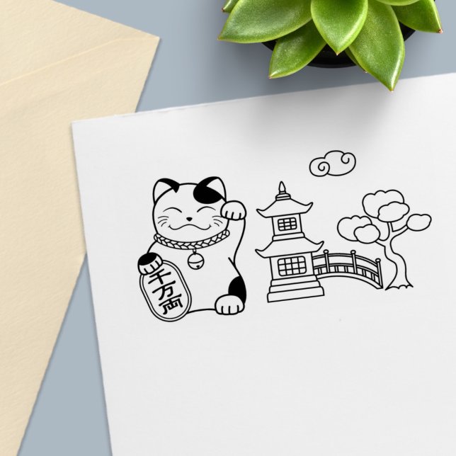 Maneki Neko Japanisch Lucky Cat Permastempel (Von Creator hochgeladen)