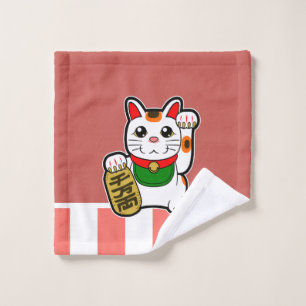 Maneki Neko: Japanische glückliche Katze Waschlappen
