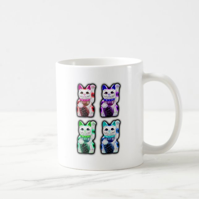 Maneki Neko JAPANISCHER Geld CAT Kaffeetasse (Rechts)
