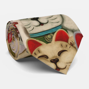 Maneki-neko-Katzen-Muster Krawatte