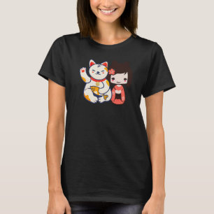 Maneki Neko Lucky Beckonkonkoning Cat mit Niedlich T-Shirt